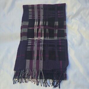 Burberry Wool Scarf Reversible Rough Purple Nova